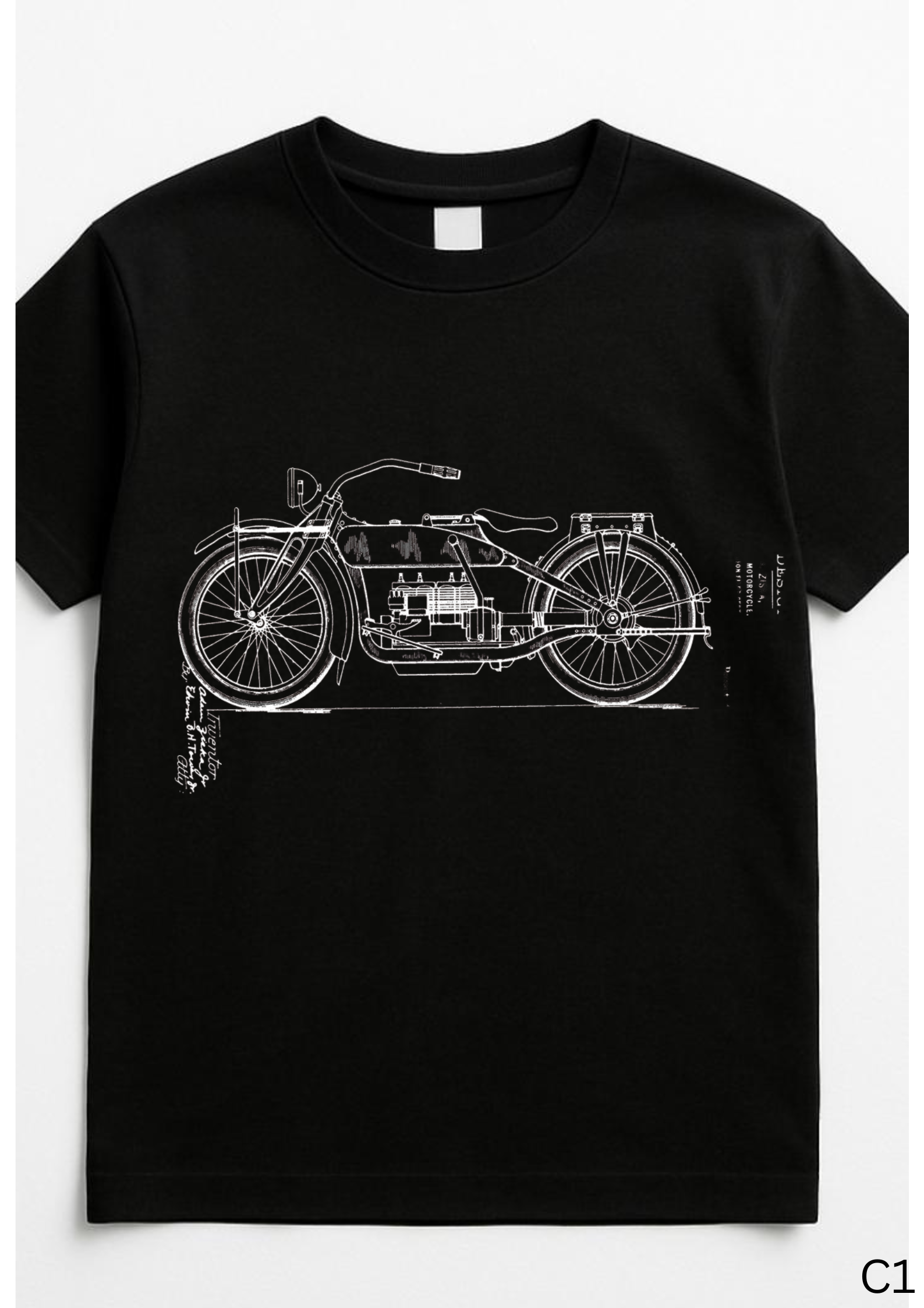Blueprint Rider: Motorcycle Mechanic Graphic Tee