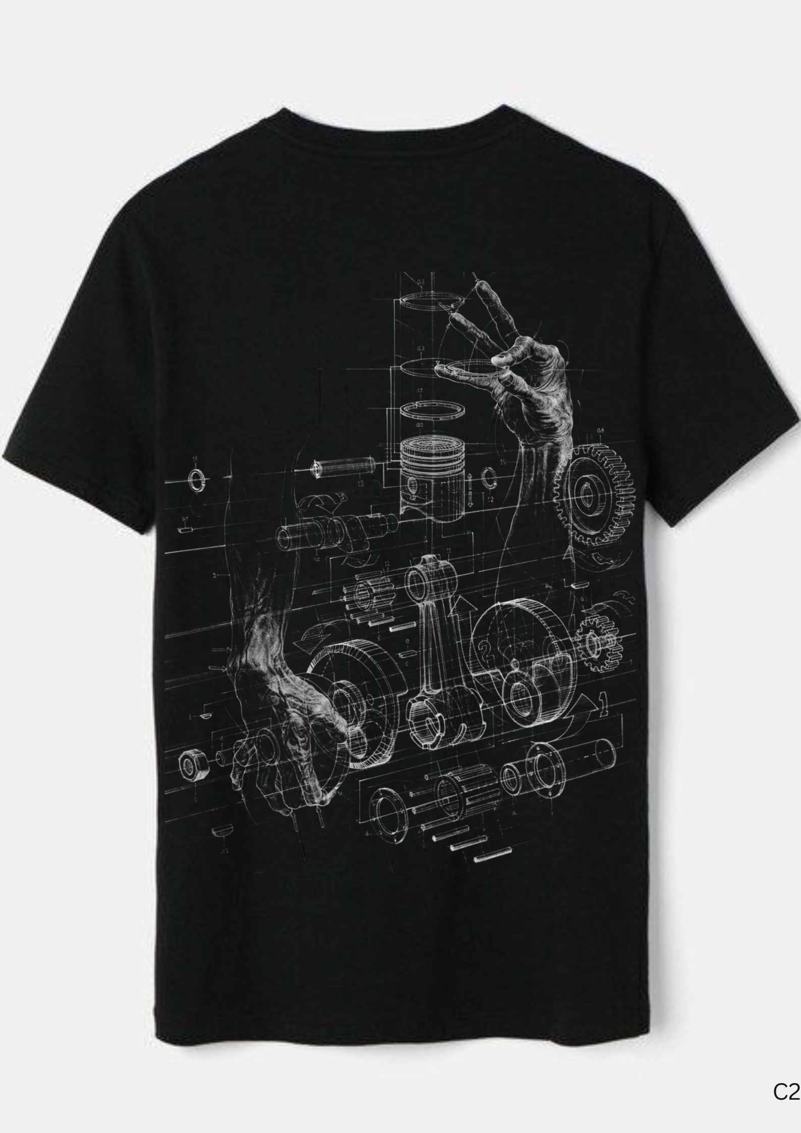 Blueprint Rider: Motorcycle Mechanic Graphic Tee