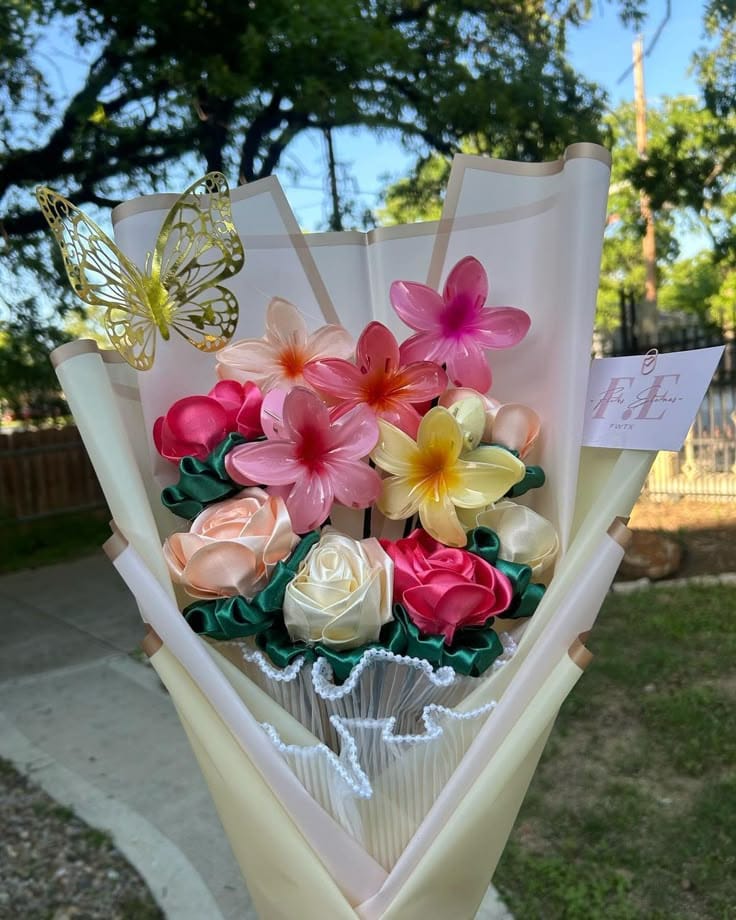 Handmade Ribbon Flower Bouquet