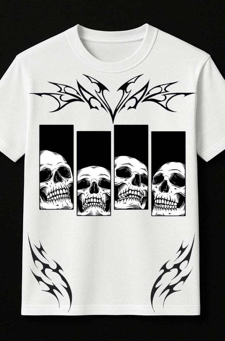 Requiem Rebellion Skull & Tribal Tattoo Graphic Tee